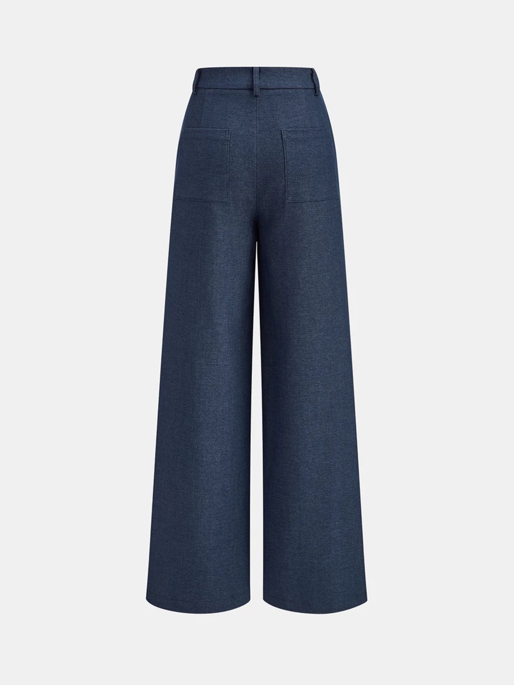 Commense Mid-Waisted Pleated Wide-Leg Denim Trouser Pants NWT Size Large